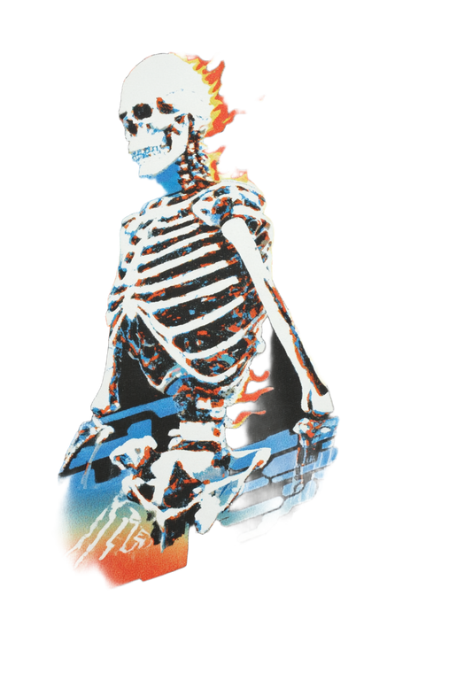 Flaming Skeleton V3 Vinyl Car Decal Sticker – Waterproof & UV-Resistant 8.96"