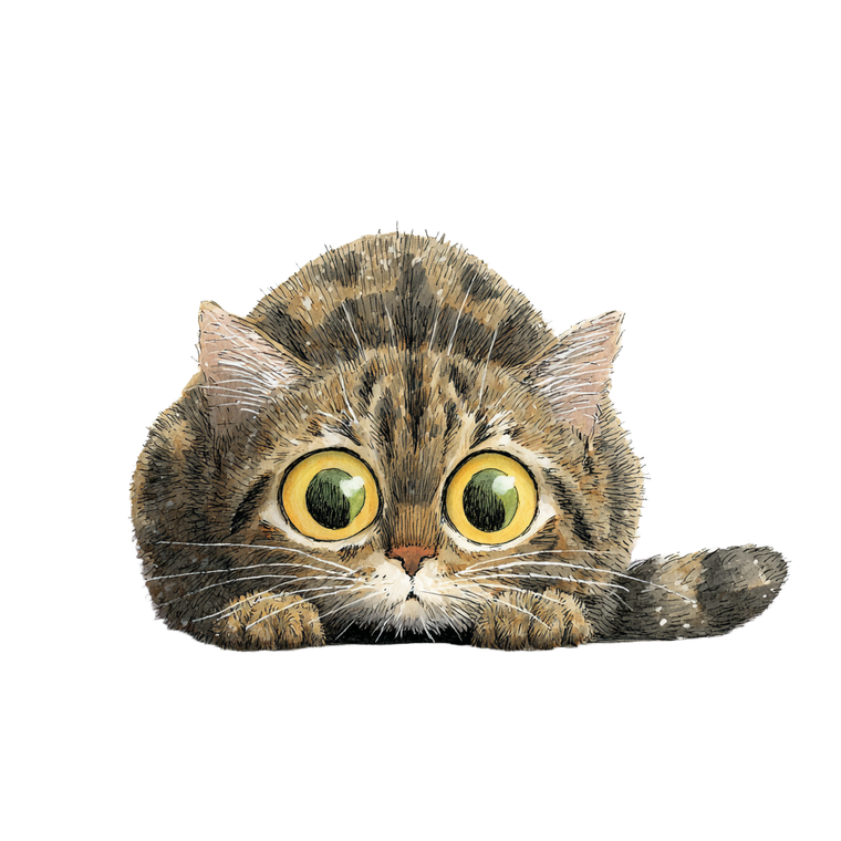 Scared Tabby Cat V2 Vinyl Car Decal Sticker – Waterproof & UV-Resistant 3.4133333333333336"