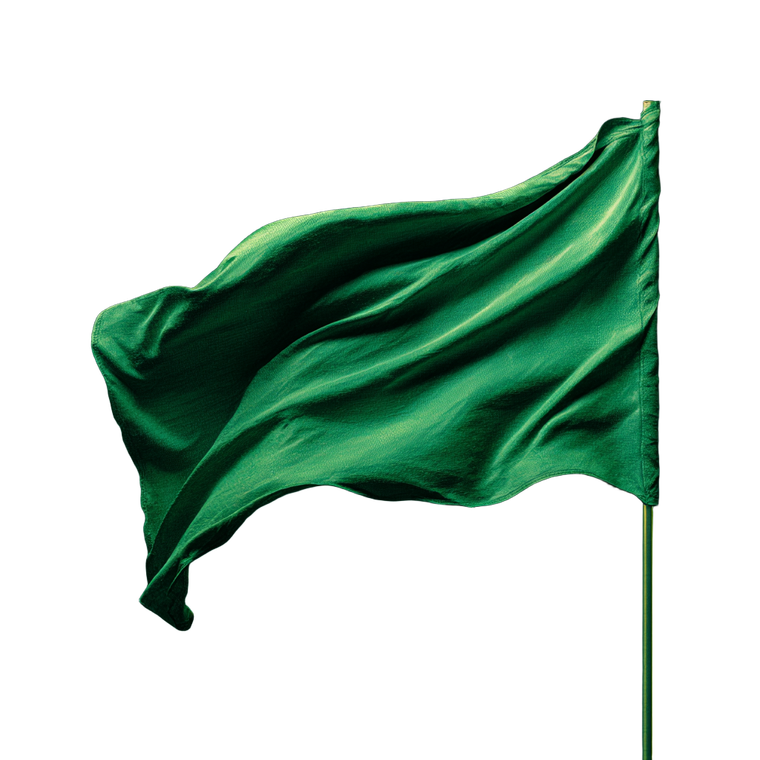 Waving Green Flag Vinyl Car Decal Sticker – Waterproof & UV-Resistant 3.4133333333333336"