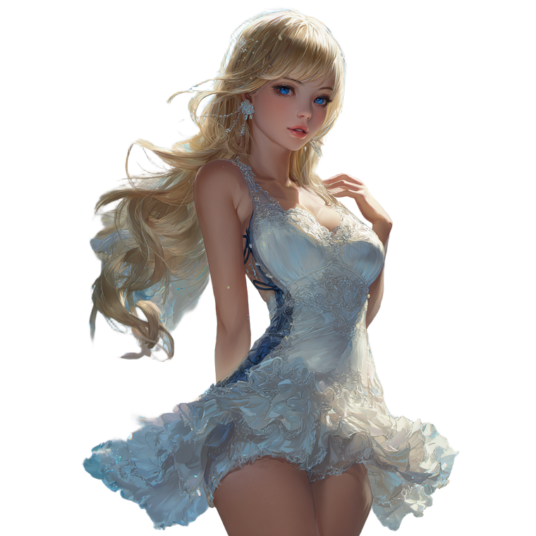 Blonde Angel Anime Vinyl Car Decal Sticker – Waterproof & UV-Resistant 3.4133333333333336"