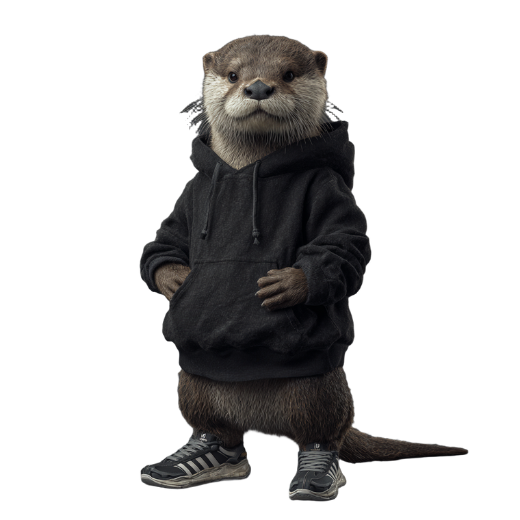 Otter In Hoodie Vinyl Car Decal Sticker – Waterproof & UV-Resistant 6.826666666666667"