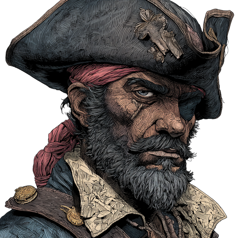 Sinister Pirate Clipart Vinyl Car Decal Sticker – Waterproof & UV-Resistant 3.4133333333333336"