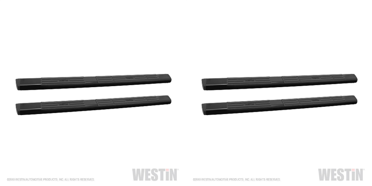 2x Premier 6 Inch Oval Straight Nerf Bar | Black Steel Nerf Bar with Step Pads | Solid Construction | Limited 3 Year Warranty