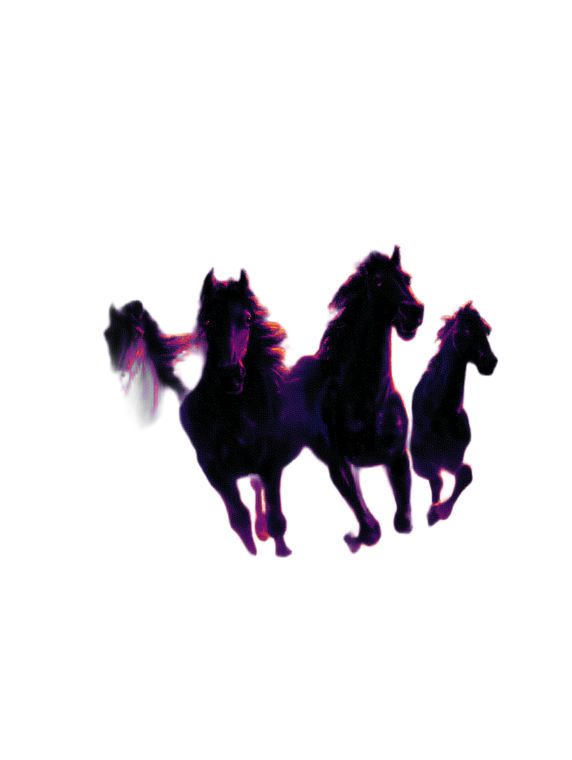 Neon Galloping Horses Vinyl Car Decal Sticker – Waterproof & UV-Resistant 8.213333333333333"