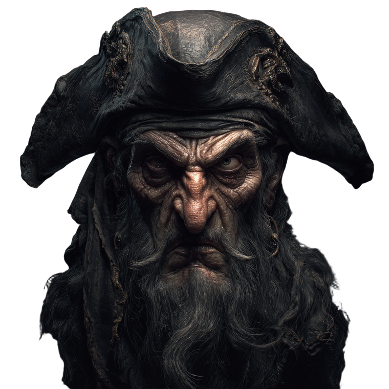 Angry Pirate Captain V3 Vinyl Car Decal Sticker – Waterproof & UV-Resistant 6.826666666666667"
