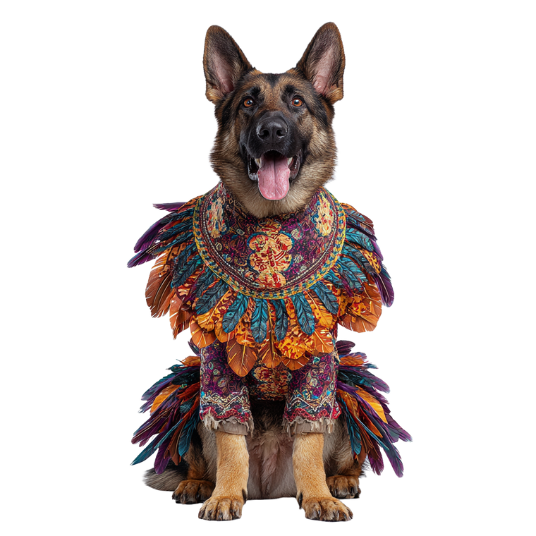 Costumed German Shepherd Vinyl Car Decal Sticker – Waterproof & UV-Resistant 6.826666666666667"