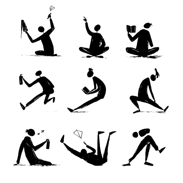 Silhouette Character Poses Vinyl Car Decal Sticker – Waterproof & UV-Resistant 6.826666666666667"