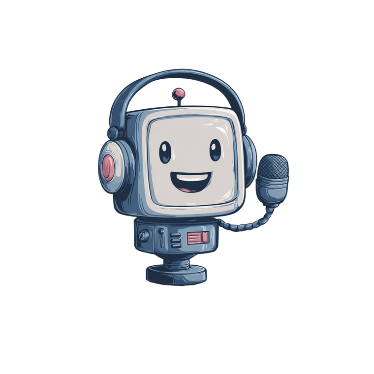 Smiling Robot Podcaster Vinyl Car Decal Sticker – Waterproof & UV-Resistant 3.4133333333333336"