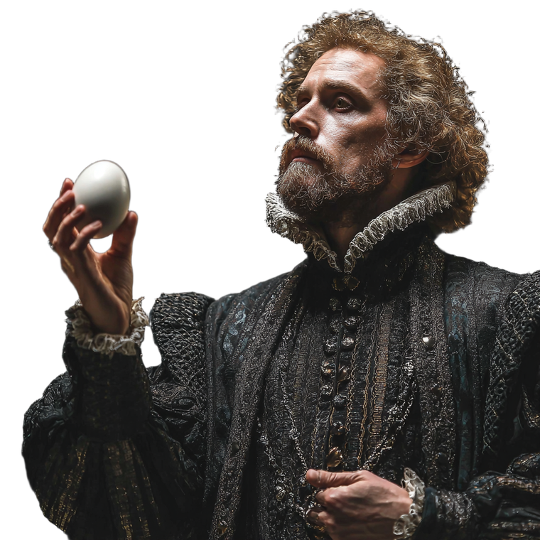 Shakespeare With Egg Vinyl Car Decal Sticker – Waterproof & UV-Resistant 3.4133333333333336"
