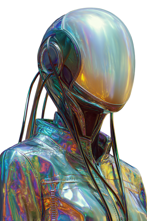 Faceless Sci-Fi Cyborg Vinyl Car Decal Sticker – Waterproof & UV-Resistant 8.96"