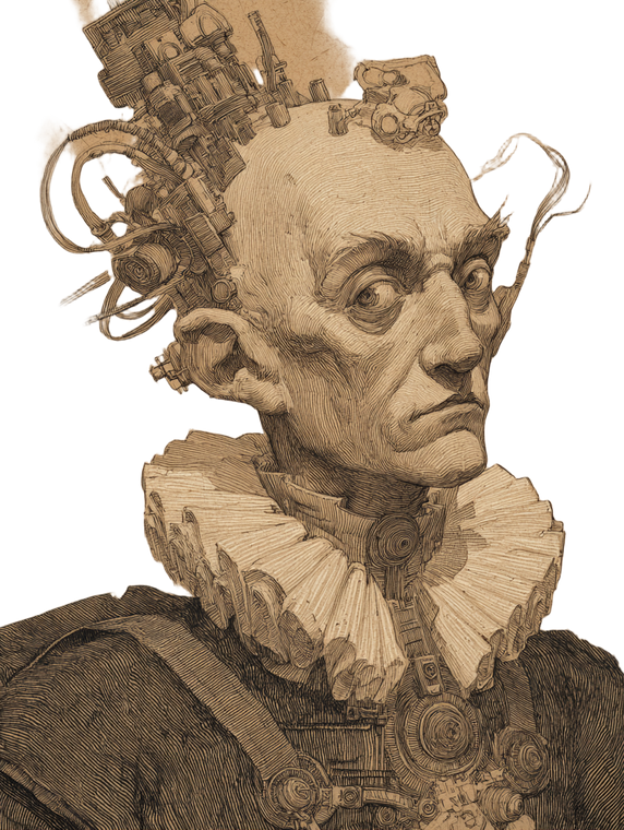 Stylized Macabre Portrait Vinyl Car Decal Sticker – Waterproof & UV-Resistant 8.213333333333333"