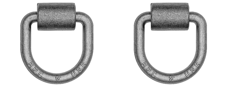 2x Heavy Duty Steel D-Ring | 5/8 Inch Diameter | USA Made - 800lb Capacity