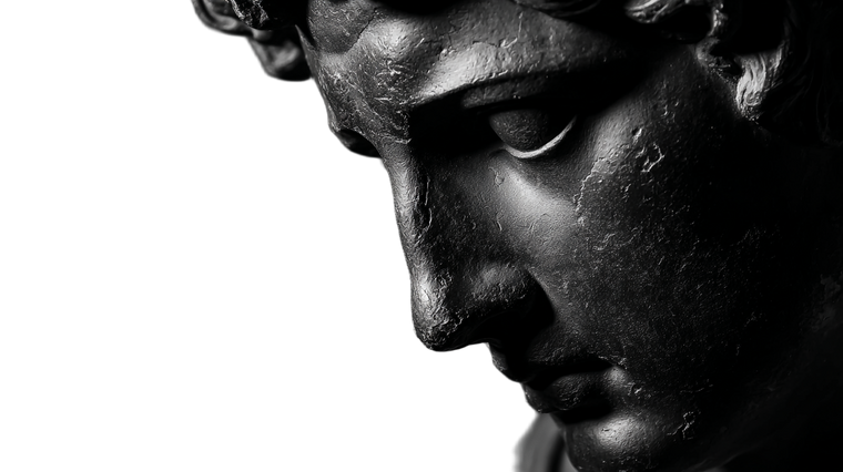 Stoic Bust Noir Vinyl Car Decal Sticker – Waterproof & UV-Resistant 2.72"