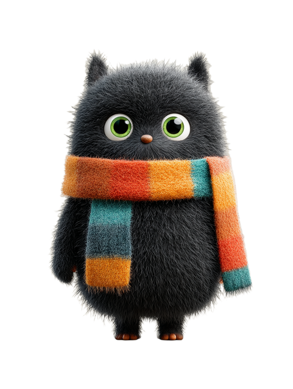 Cute Fluffy Monster V2 Vinyl Car Decal Sticker – Waterproof & UV-Resistant 8.213333333333333"