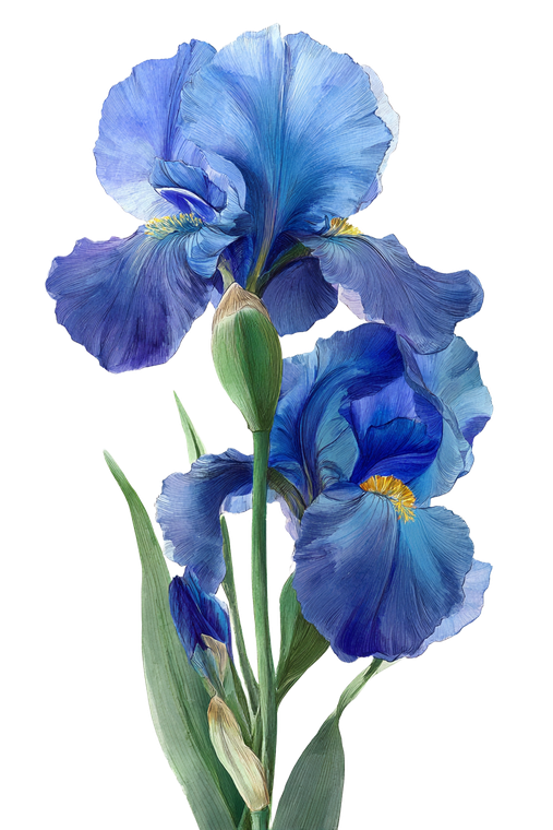 Watercolor Irises Illustration Vinyl Car Decal Sticker – Waterproof & UV-Resistant 4.4