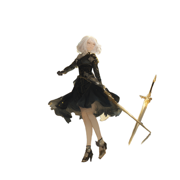 Anime Girl With Swords Vinyl Car Decal Sticker – Waterproof & UV-Resistant 3.4133333333333336"