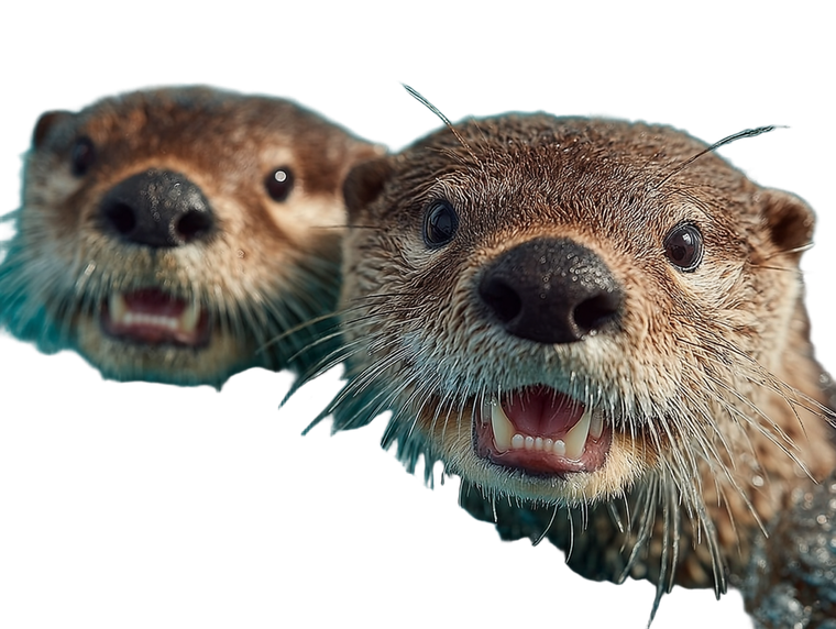 Smiling Sea Otters Vinyl Car Decal Sticker – Waterproof & UV-Resistant 3.0933333333333333"