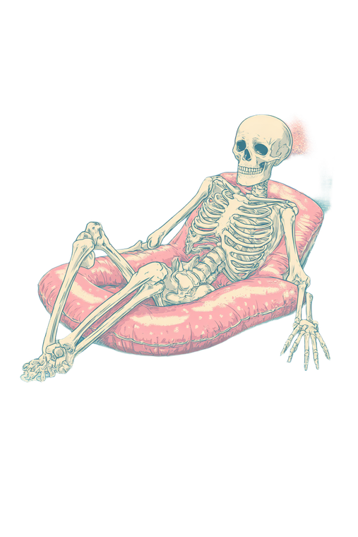Halloween Skeleton Sunbathing Vinyl Car Decal Sticker – Waterproof & UV-Resistant 8.96"