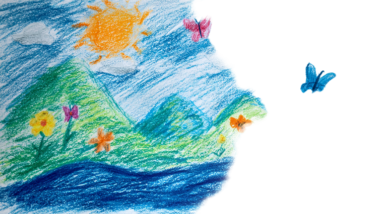 Child'S Crayon Drawing V2 Vinyl Car Decal Sticker – Waterproof & UV-Resistant 5.4