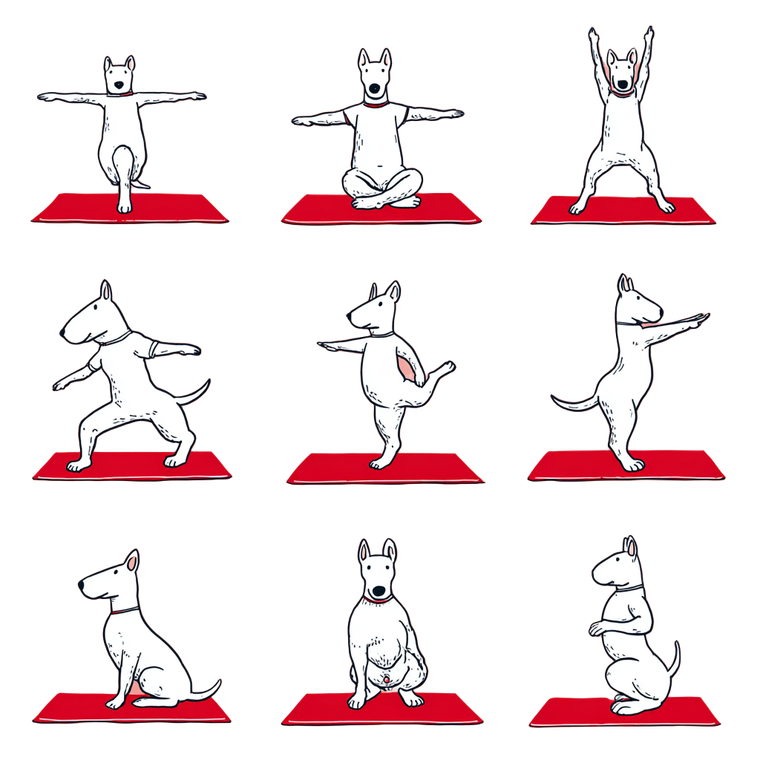 Dog Yoga Poses Vinyl Car Decal Sticker – Waterproof & UV-Resistant 3.4133333333333336"
