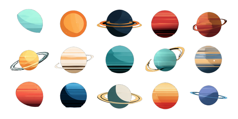 Stylized Exoplanets Collection Vinyl Car Decal Sticker – Waterproof & UV-Resistant 2.56"