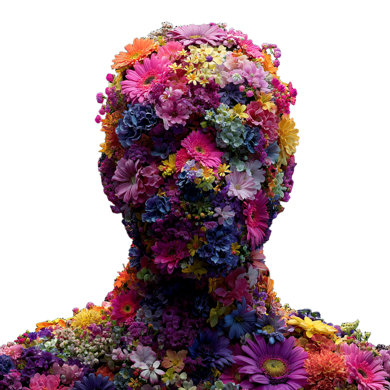 Floral Humanoid Figure Vinyl Car Decal Sticker – Waterproof & UV-Resistant 3.4133333333333336"