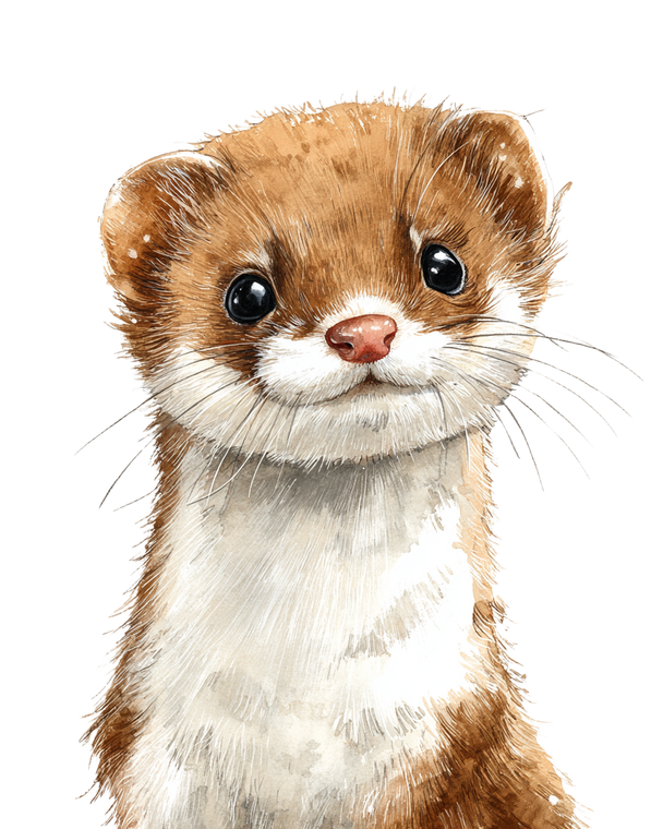 Cute Weasel Clipart Vinyl Car Decal Sticker – Waterproof & UV-Resistant 4.0"