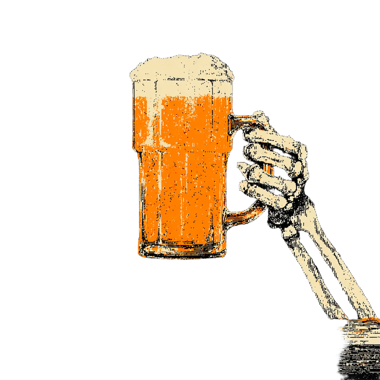 Skeleton Beer Logo Vinyl Car Decal Sticker – Waterproof & UV-Resistant 3.4133333333333336"