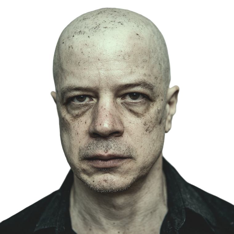 Bald Man Resembling Vinyl Car Decal Sticker – Waterproof & UV-Resistant 3.4133333333333336"