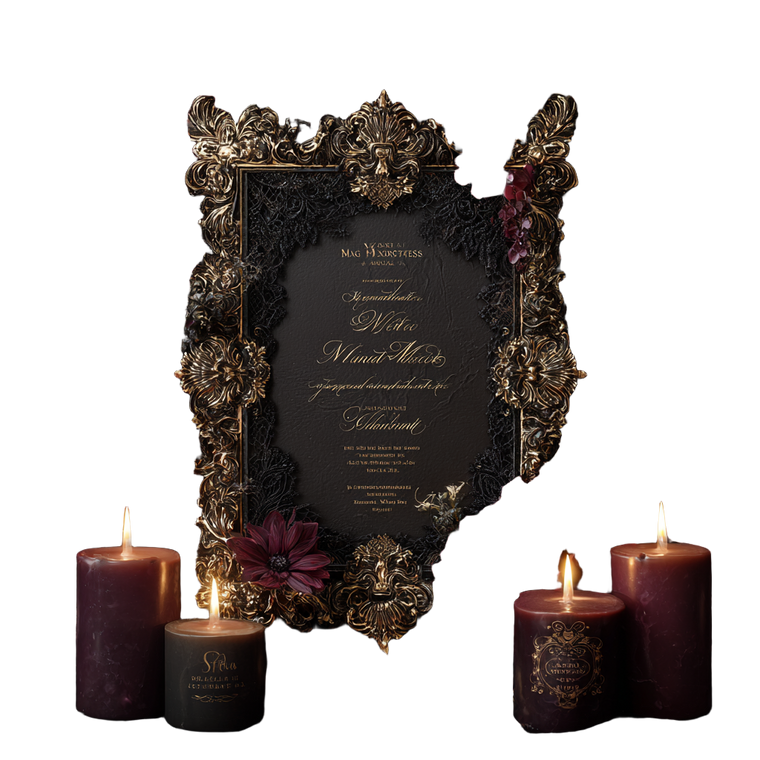Gothic Wedding Invitation Vinyl Car Decal Sticker – Waterproof & UV-Resistant 3.4133333333333336"