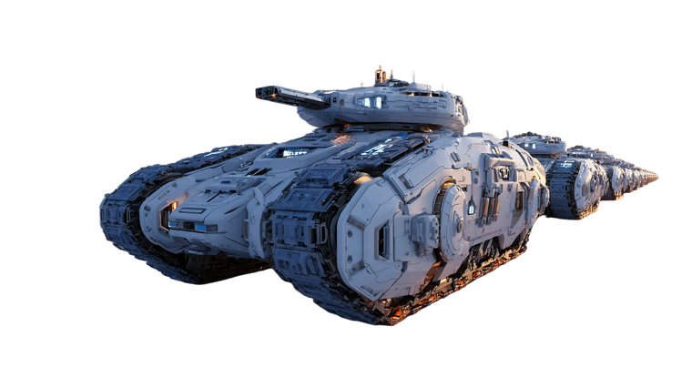 Futuristic Assault Tank Vinyl Car Decal Sticker – Waterproof & UV-Resistant 2.72"