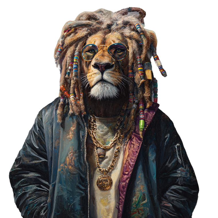 Stylish Anthropomorphic Lion Vinyl Car Decal Sticker – Waterproof & UV-Resistant 3.4133333333333336"