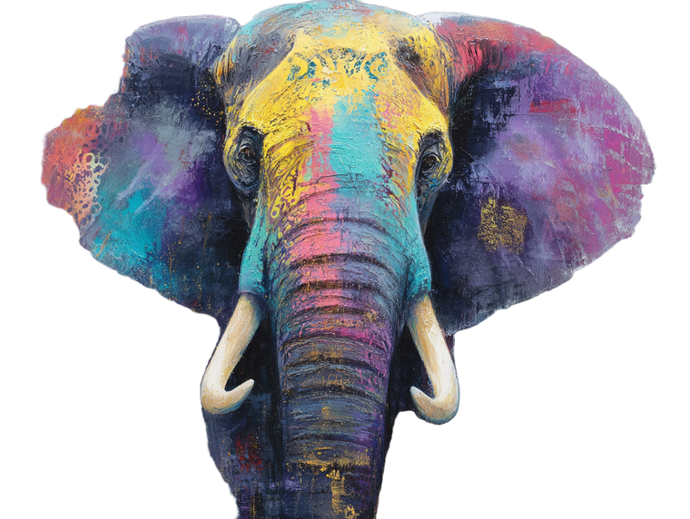 Abstract Elephant Painting Vinyl Car Decal Sticker – Waterproof & UV-Resistant 6.1866666666666665"