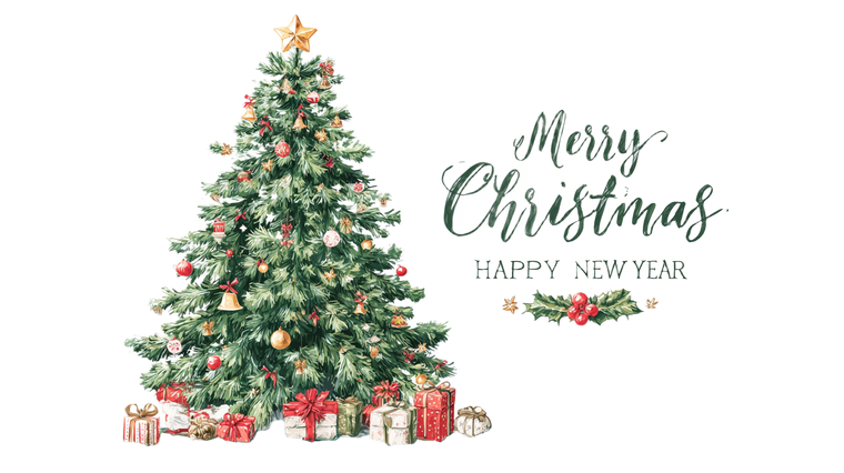 Vintage Christmas Tree V8 Vinyl Car Decal Sticker – Waterproof & UV-Resistant 2.72"