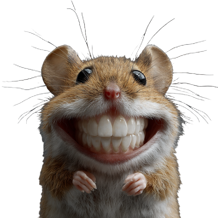Laughing Mouse Teeth Vinyl Car Decal Sticker – Waterproof & UV-Resistant 3.4133333333333336"