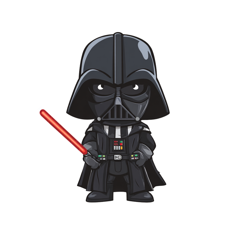 Chibi Darth Vader V3 Vinyl Car Decal Sticker – Waterproof & UV-Resistant 3.4133333333333336"