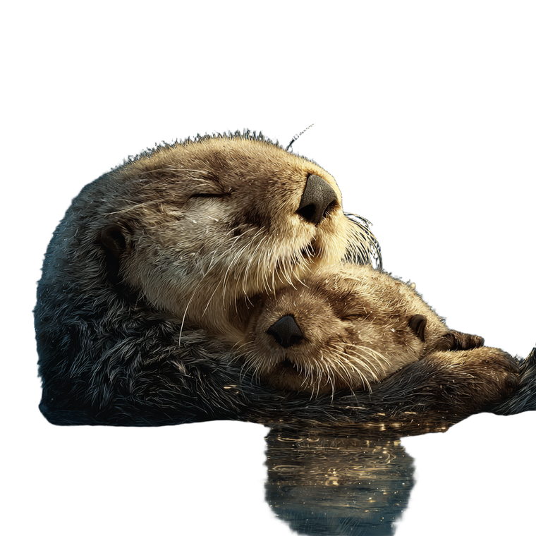 Baby Otter Hugging Vinyl Car Decal Sticker – Waterproof & UV-Resistant 6.826666666666667"