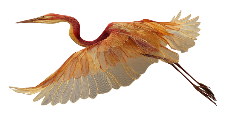 Golden Red Heron Vinyl Car Decal Sticker – Waterproof & UV-Resistant 5.12"