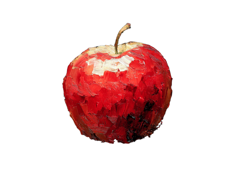 Red Apple Painting Vinyl Car Decal Sticker – Waterproof & UV-Resistant 3.0933333333333333"