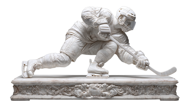 Marble Hockey Sculpture Vinyl Car Decal Sticker – Waterproof & UV-Resistant 5.4