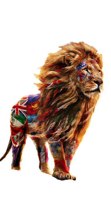 Flag-Patterned Lion Vinyl Car Decal Sticker – Waterproof & UV-Resistant 10.2