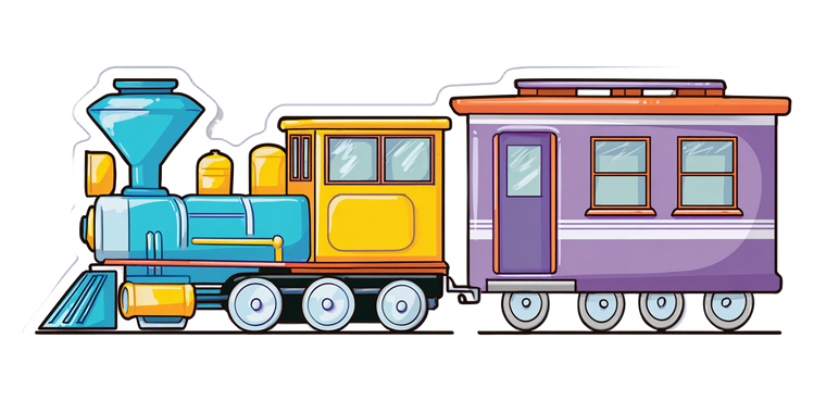 Cute Cartoon Train Vinyl Car Decal Sticker – Waterproof & UV-Resistant 5.12"