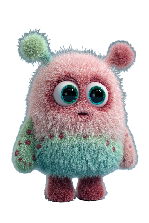 Fluffy Pastel Monster V4 Vinyl Car Decal Sticker – Waterproof & UV-Resistant 4.4