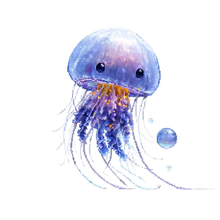 Cartoon Jellyfish Character Vinyl Car Decal Sticker – Waterproof & UV-Resistant 3.4133333333333336"
