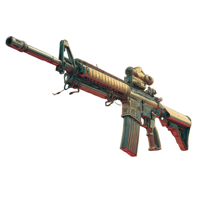 Assault Rifle Vinyl Car Decal Sticker – Waterproof & UV-Resistant 3.4133333333333336"