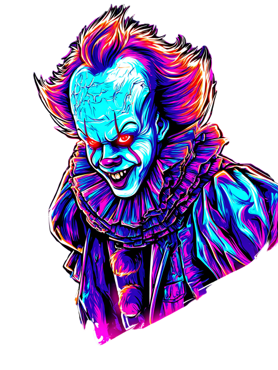 Neon Pennywise Portrait Vinyl Car Decal Sticker – Waterproof & UV-Resistant 4.1066666666666665"