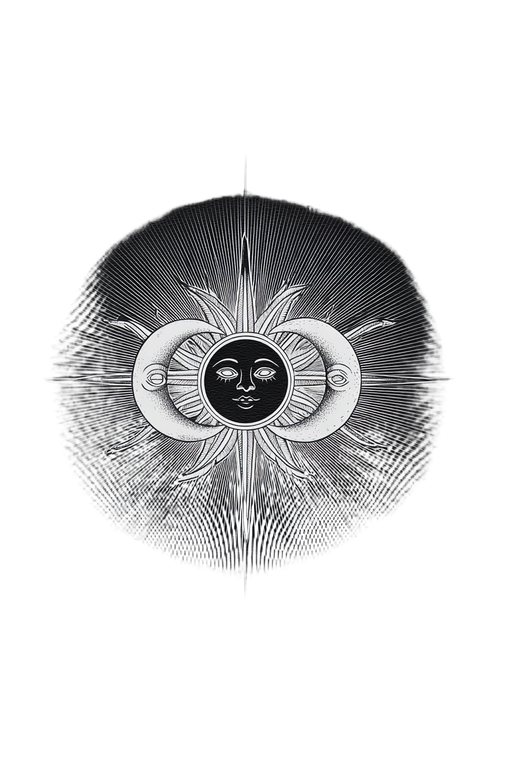Sun Moon Entwined V2 Vinyl Car Decal Sticker – Waterproof & UV-Resistant 8.96"