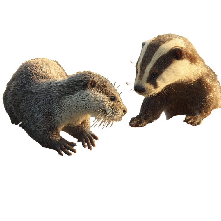 Otter And Badger Vinyl Car Decal Sticker – Waterproof & UV-Resistant 3.4133333333333336"