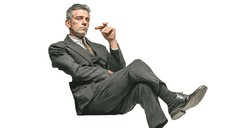 Man With Cigar V6 Vinyl Car Decal Sticker – Waterproof & UV-Resistant 2.72"