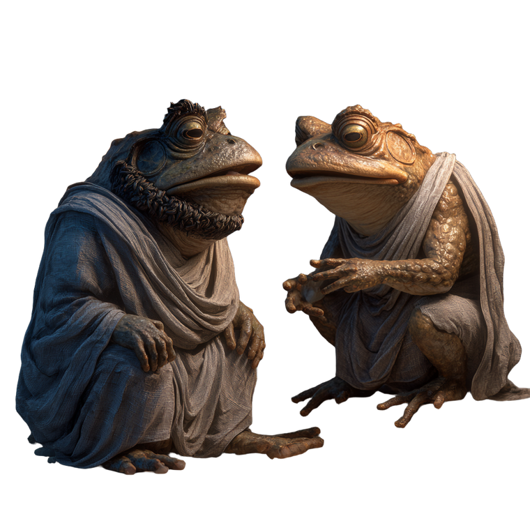 Debating Anthropomorphic Frogs Vinyl Car Decal Sticker – Waterproof & UV-Resistant 3.4133333333333336"